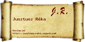 Jusztusz Réka névjegykártya