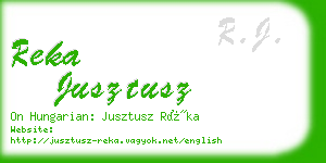 reka jusztusz business card